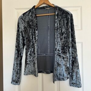 Tart Charcoal Crushed Velvet Jacket Cardigan